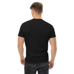 Model wearing the black CockBlock® Logo Tee, back view