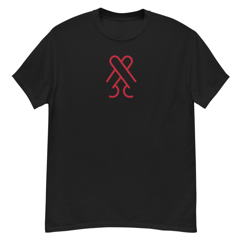 CockBlock® Logo Tee in black with red CockBlock logo, front view