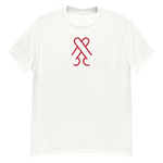CockBlock® Logo Tee in white with red CockBlock logo, front view